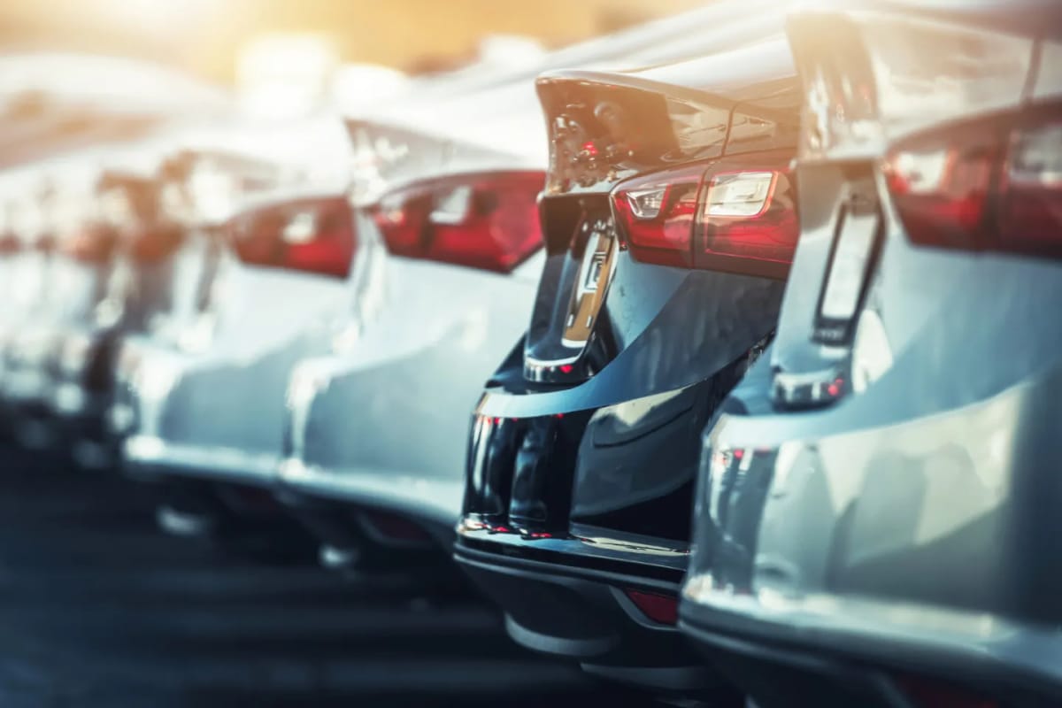 Row of new lease vehicles